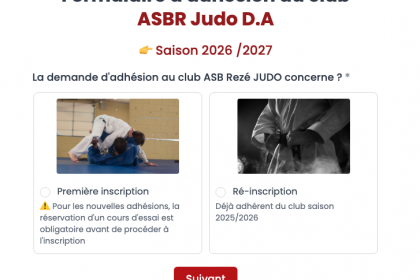 Inscriptions saison 2026/2027